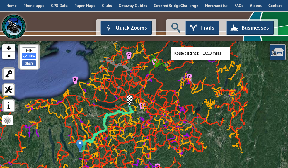 NY Snowmobile webmap screenshot